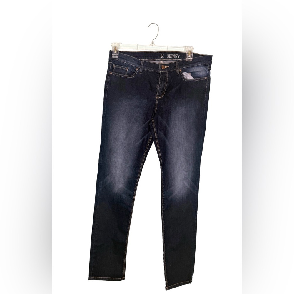 New York & Company Dark Blue Skinny Jeans - Picture 1 of 3